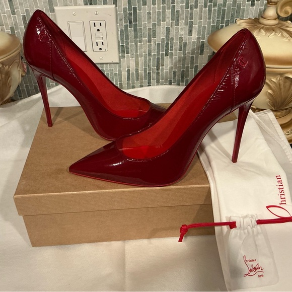 Christian Louboutin Glossy Red Heels - Picture 3 of 7